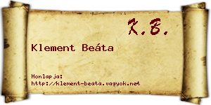 Klement Beáta névjegykártya